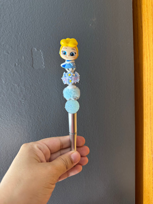 Blue Princess Beaded Pen